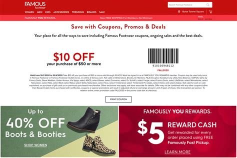 Famous footwear promo code - Expired. $5. Famous Footwear. Promo code. Expired. 20%. Famous Footwear. …